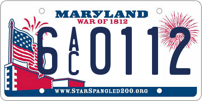 MD license plate 6AC0112