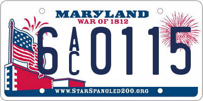 MD license plate 6AC0115