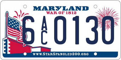 MD license plate 6AC0130