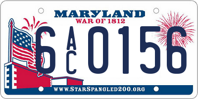 MD license plate 6AC0156