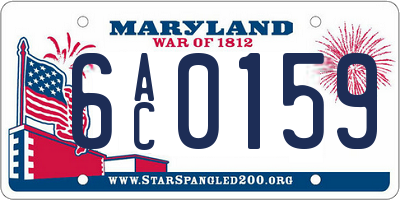 MD license plate 6AC0159