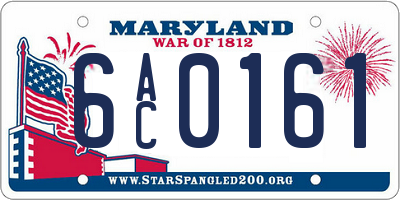 MD license plate 6AC0161