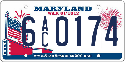 MD license plate 6AC0174