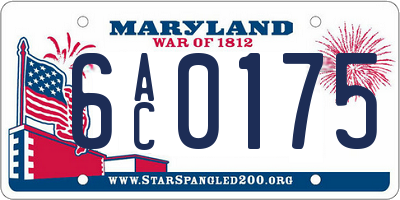 MD license plate 6AC0175