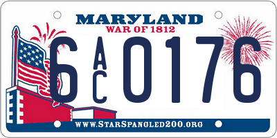 MD license plate 6AC0176