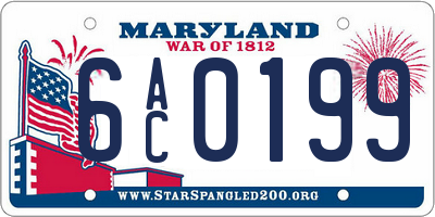 MD license plate 6AC0199