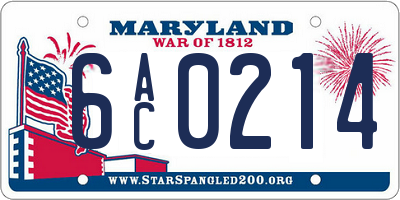 MD license plate 6AC0214