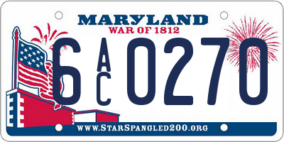 MD license plate 6AC0270