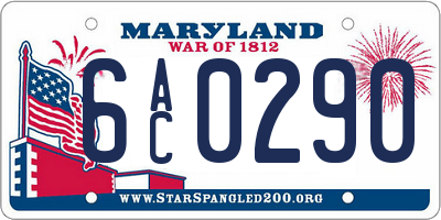 MD license plate 6AC0290