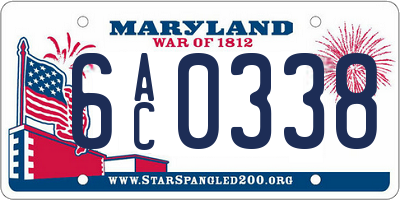 MD license plate 6AC0338