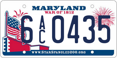 MD license plate 6AC0435