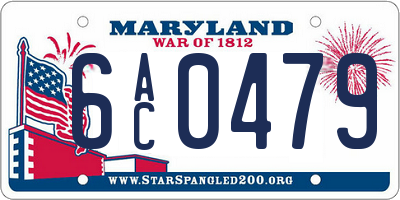 MD license plate 6AC0479