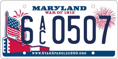 MD license plate 6AC0507