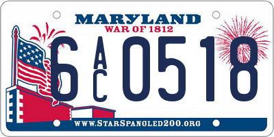 MD license plate 6AC0518