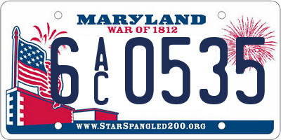 MD license plate 6AC0535