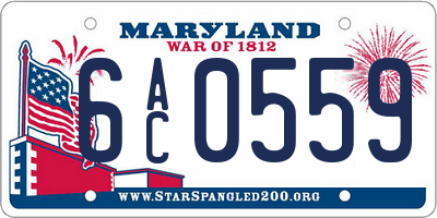 MD license plate 6AC0559
