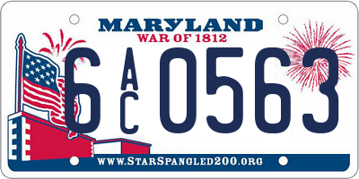 MD license plate 6AC0563