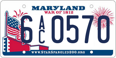 MD license plate 6AC0570