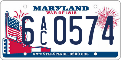 MD license plate 6AC0574