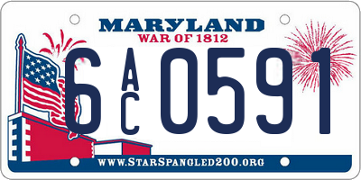 MD license plate 6AC0591