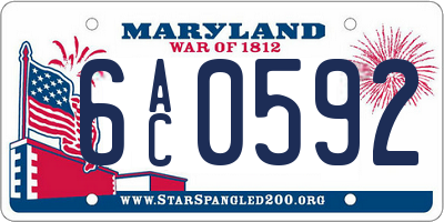 MD license plate 6AC0592