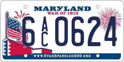 MD license plate 6AC0624