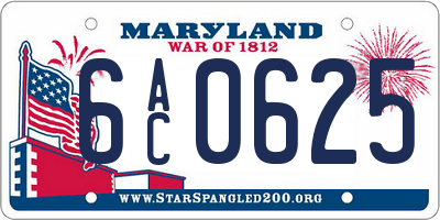 MD license plate 6AC0625