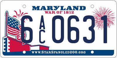 MD license plate 6AC0631