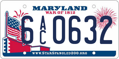 MD license plate 6AC0632