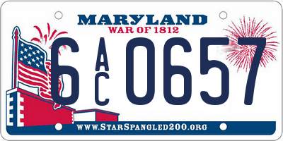 MD license plate 6AC0657