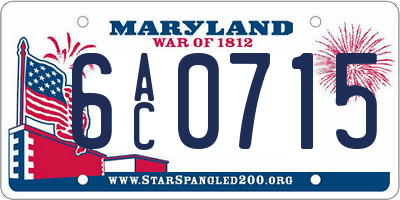 MD license plate 6AC0715