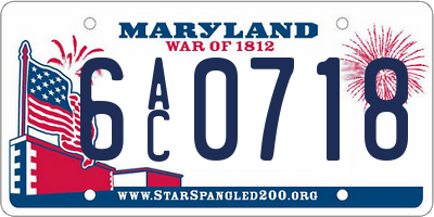 MD license plate 6AC0718