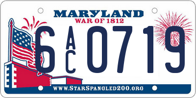 MD license plate 6AC0719