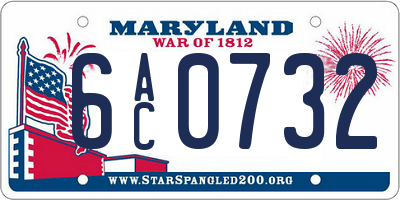 MD license plate 6AC0732