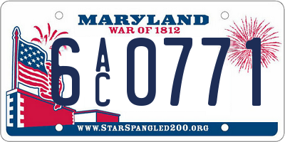 MD license plate 6AC0771