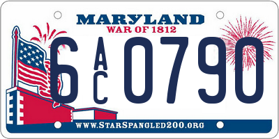 MD license plate 6AC0790