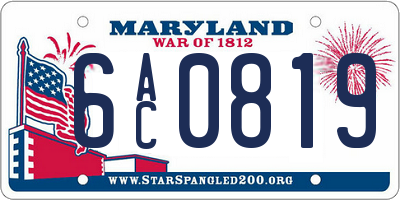 MD license plate 6AC0819