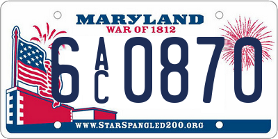MD license plate 6AC0870