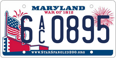 MD license plate 6AC0895