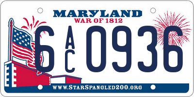 MD license plate 6AC0936