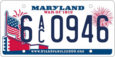 MD license plate 6AC0946