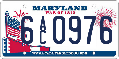 MD license plate 6AC0976