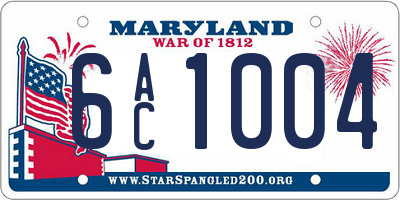 MD license plate 6AC1004