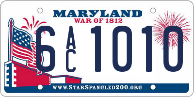 MD license plate 6AC1010