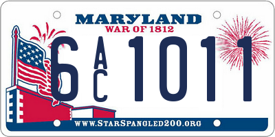 MD license plate 6AC1011