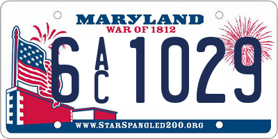 MD license plate 6AC1029