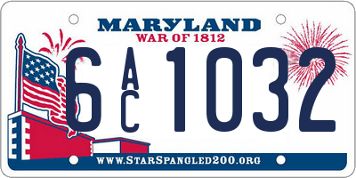 MD license plate 6AC1032