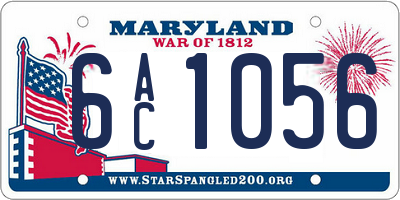 MD license plate 6AC1056