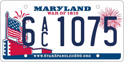 MD license plate 6AC1075
