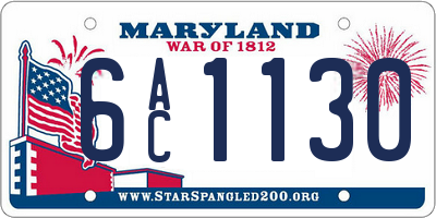 MD license plate 6AC1130